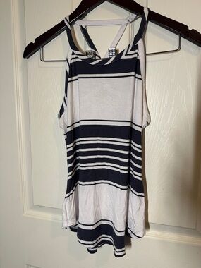 Chaser Striped charcoal and White Racerback Tank Top small